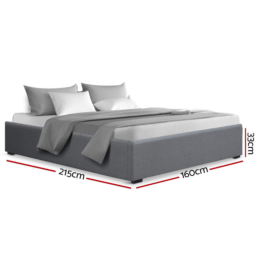 Marlook Bed Frame Queen Size Gas Lift Base Grey TOKI