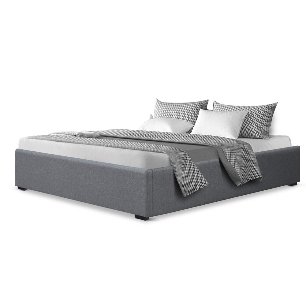 Marlook Bed Frame Queen Size Gas Lift Base Grey TOKI