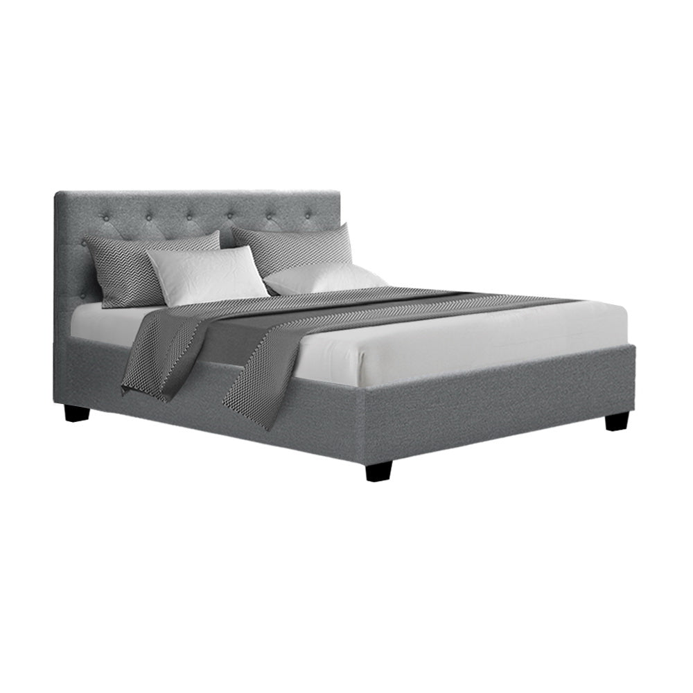 Marlook Bed Frame Double Size Gas Lift Grey VILA