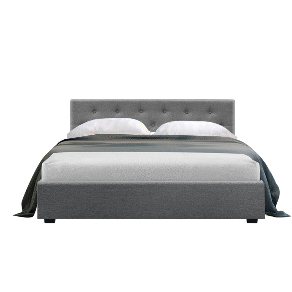 Marlook Bed Frame Double Size Gas Lift Grey VILA