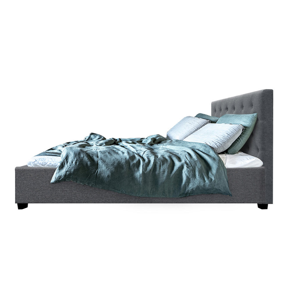 Marlook Bed Frame Double Size Gas Lift Grey VILA