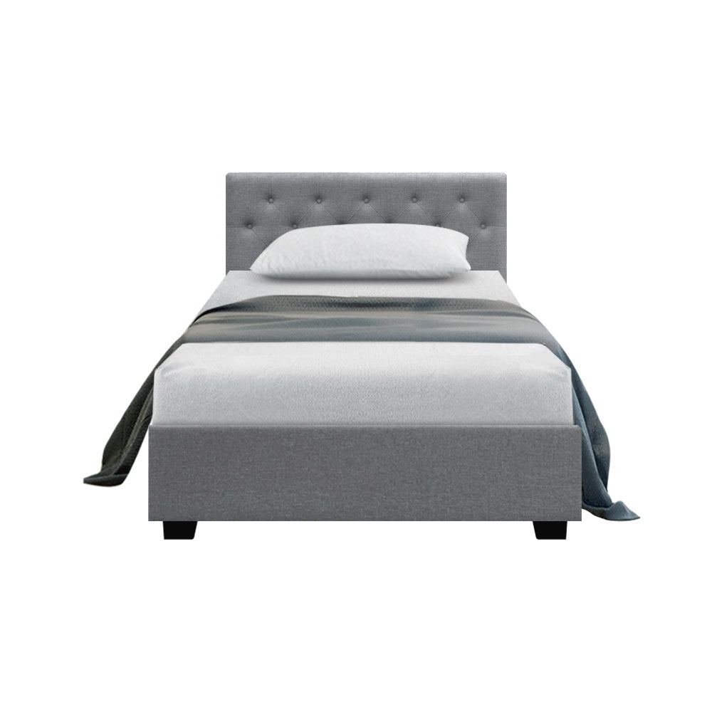 Marlook Bed Frame King Single Size Gas Lift Grey VILA