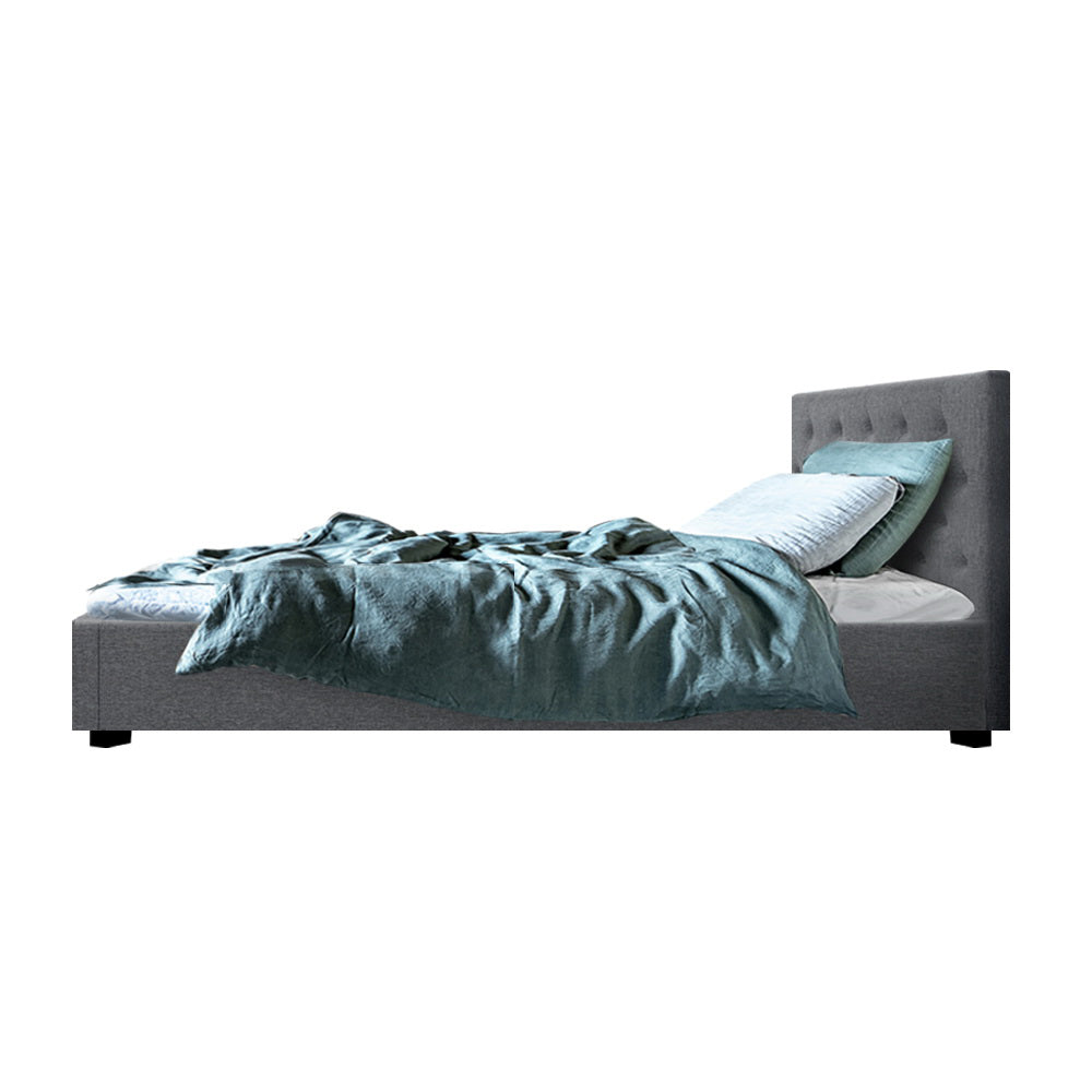 Marlook Bed Frame King Single Size Gas Lift Grey VILA