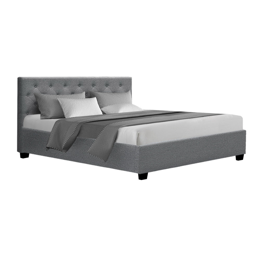 Marlook Bed Frame Queen Size Gas Lift Grey VILA