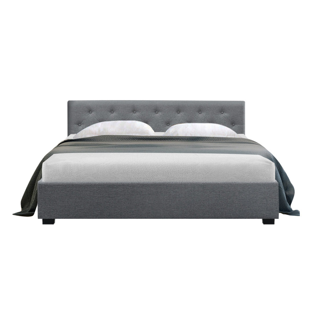 Marlook Bed Frame Queen Size Gas Lift Grey VILA