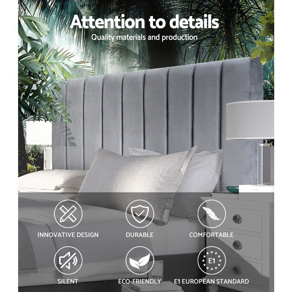 Marlook Bed Head Headboard Queen Velvet - VELA Grey