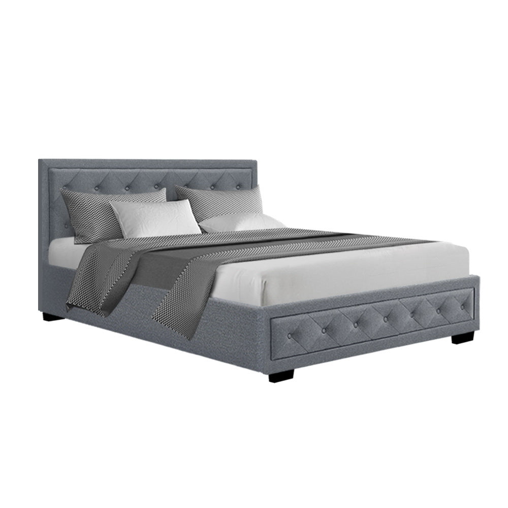 Marlook Bed Frame Double Size Gas Lift Grey TIYO