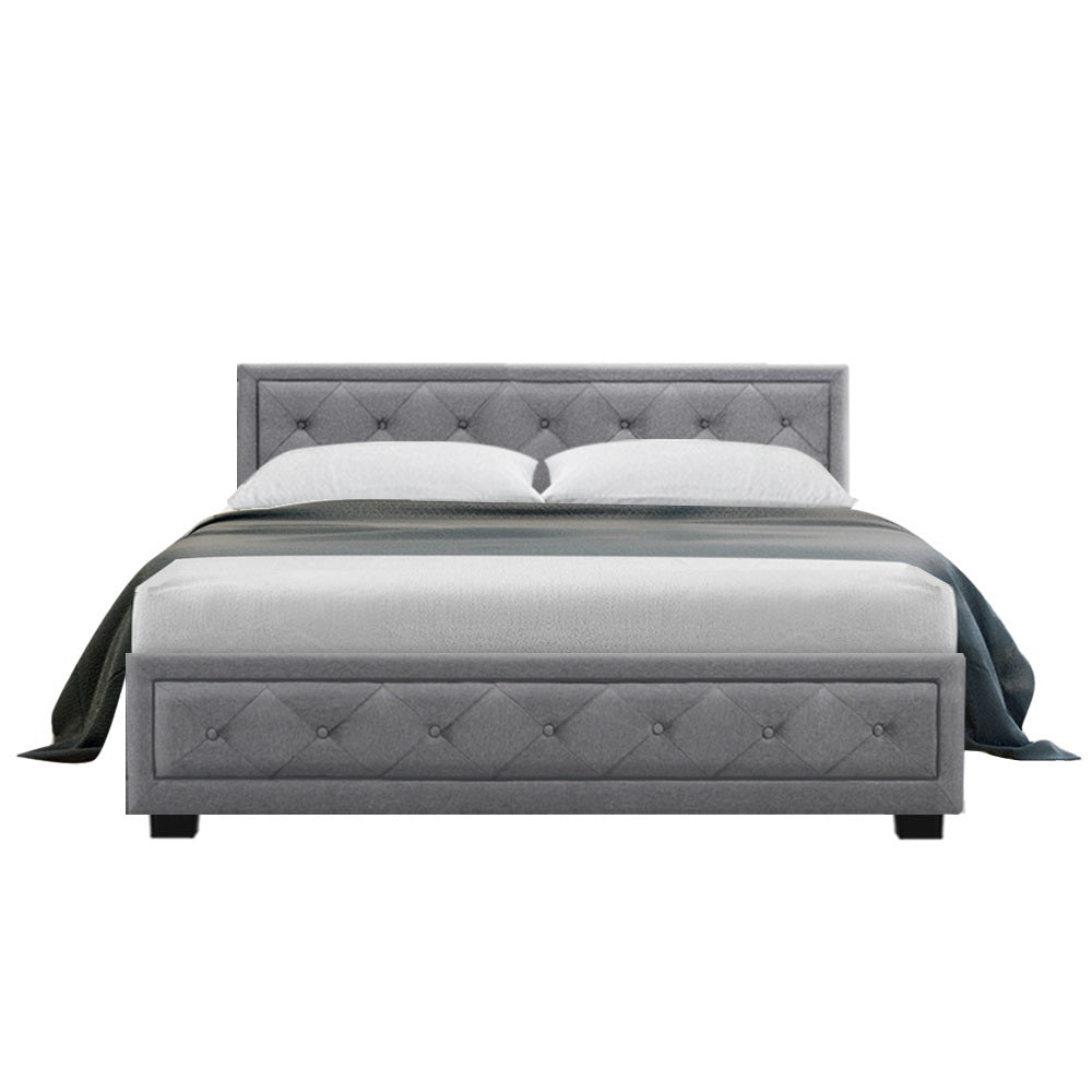 Marlook Bed Frame Double Size Gas Lift Grey TIYO