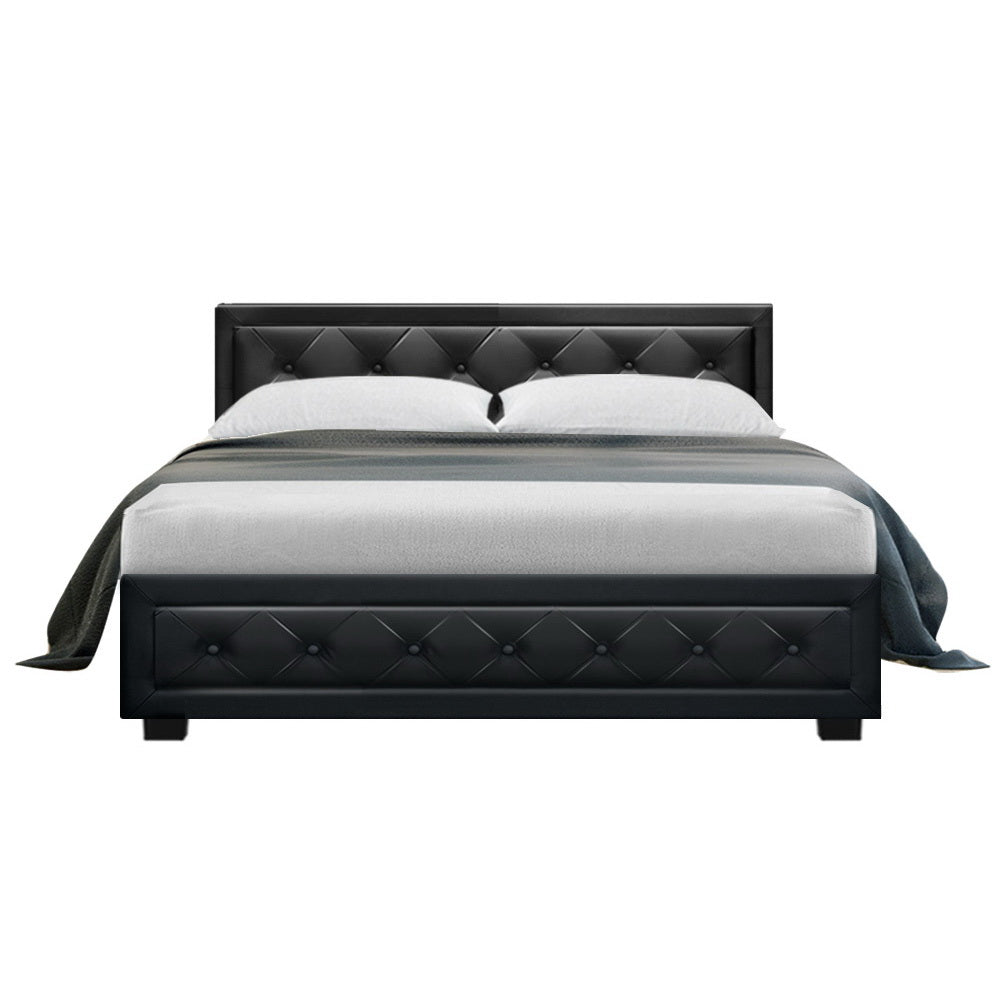 Marlook Bed Frame Double Size Gas Lift Black TIYO