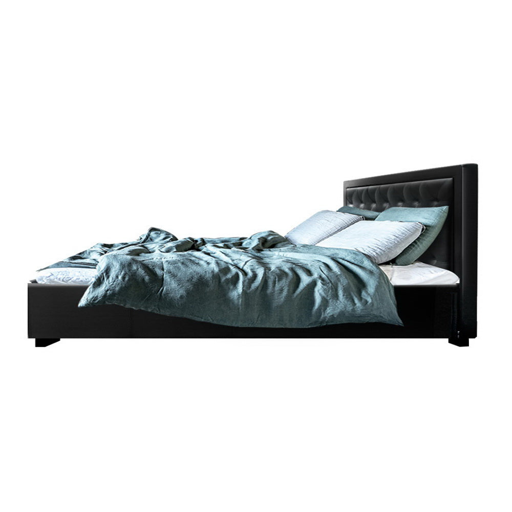 Marlook Bed Frame King Size Gas Lift Black TIYO