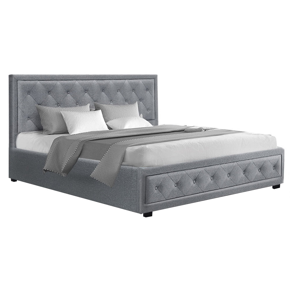 Marlook Bed Frame King Size Gas Lift Grey TIYO