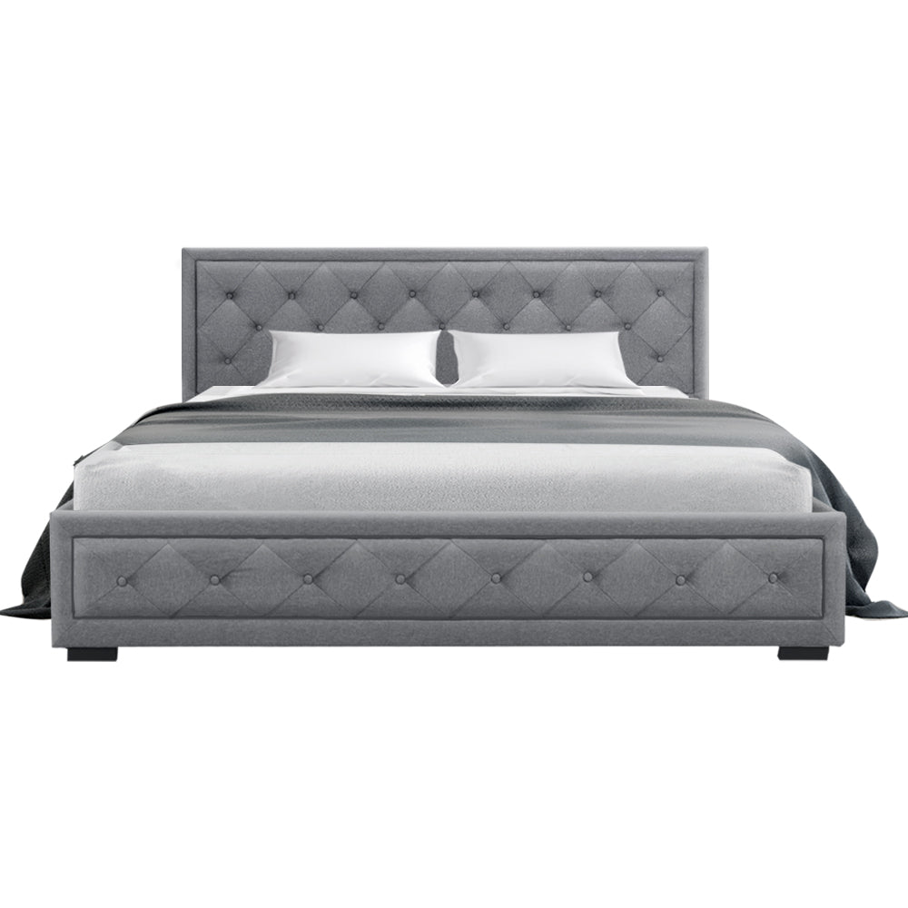 Marlook Bed Frame King Size Gas Lift Grey TIYO