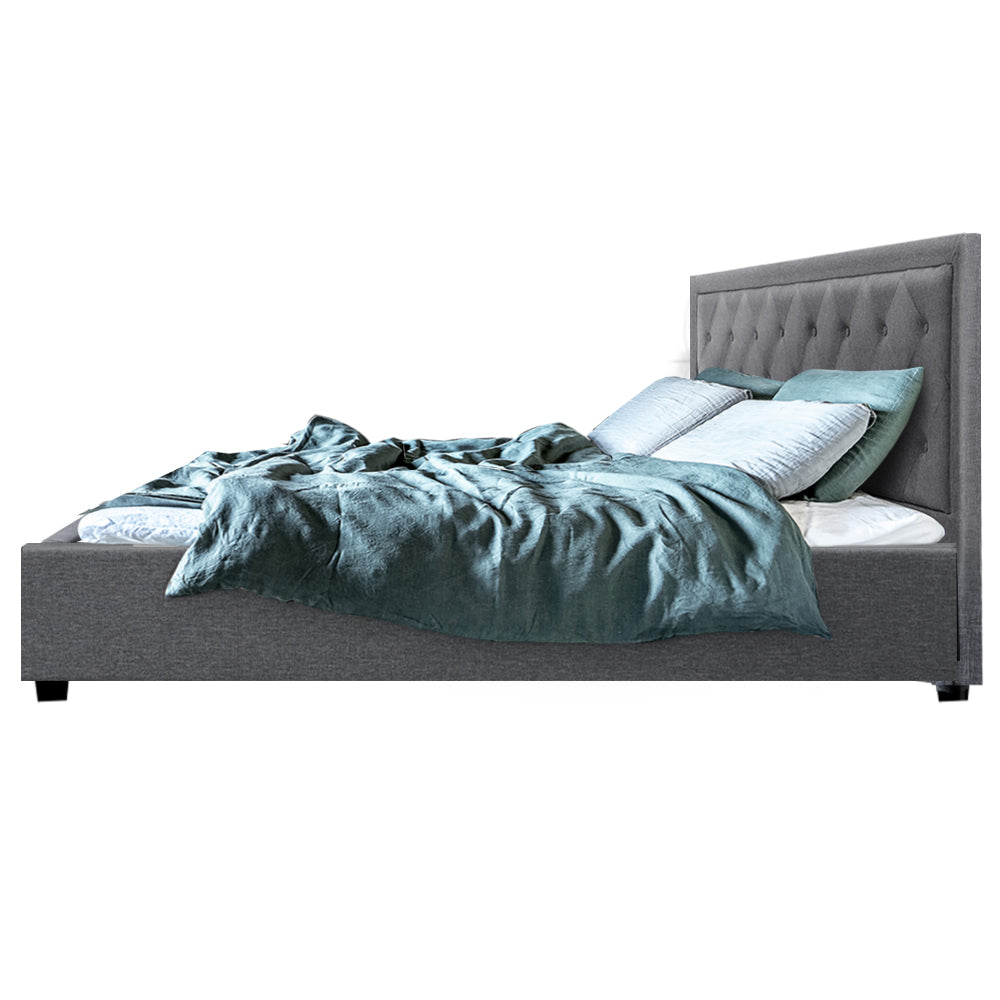 Marlook Bed Frame King Size Gas Lift Grey TIYO