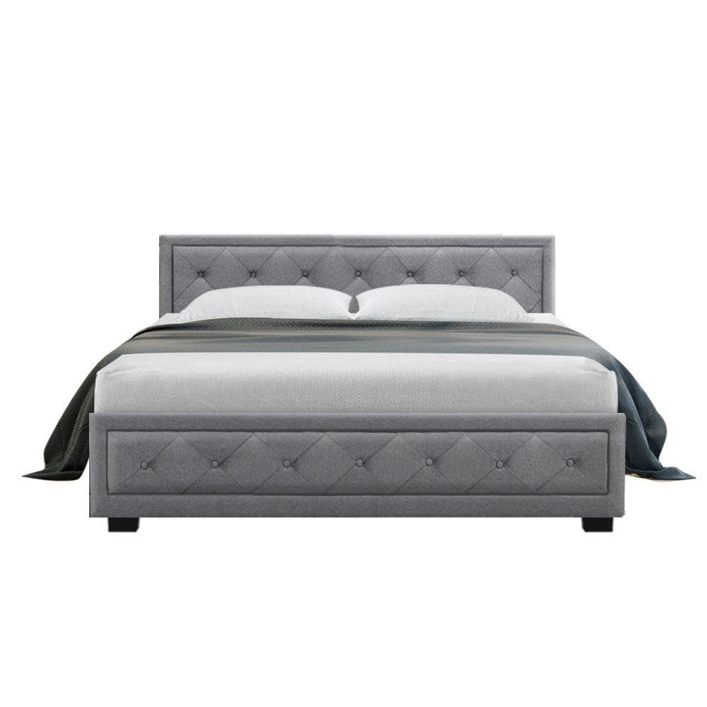Marlook Bed Frame Queen Size Gas Lift Grey TIYO