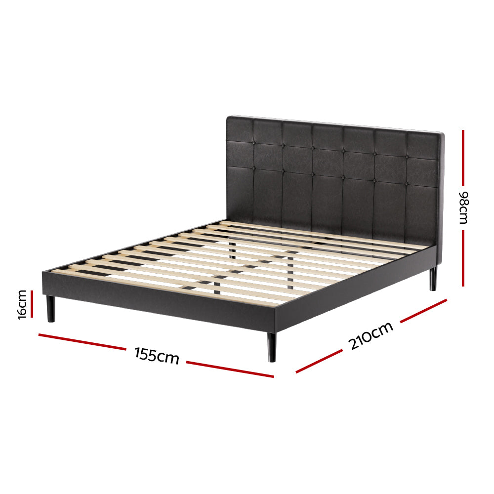 Marlook Bed Frame Queen Size LED Black RAVI