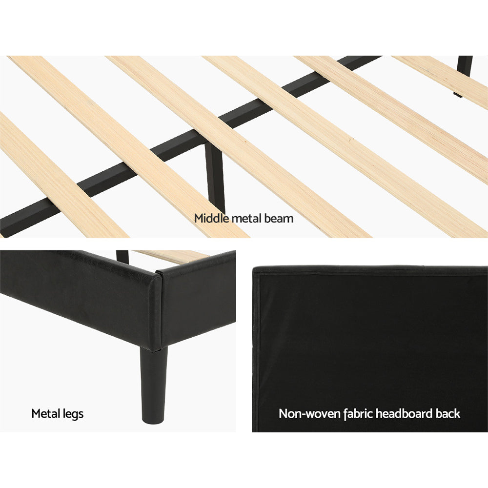 Marlook Bed Frame Queen Size LED Black RAVI