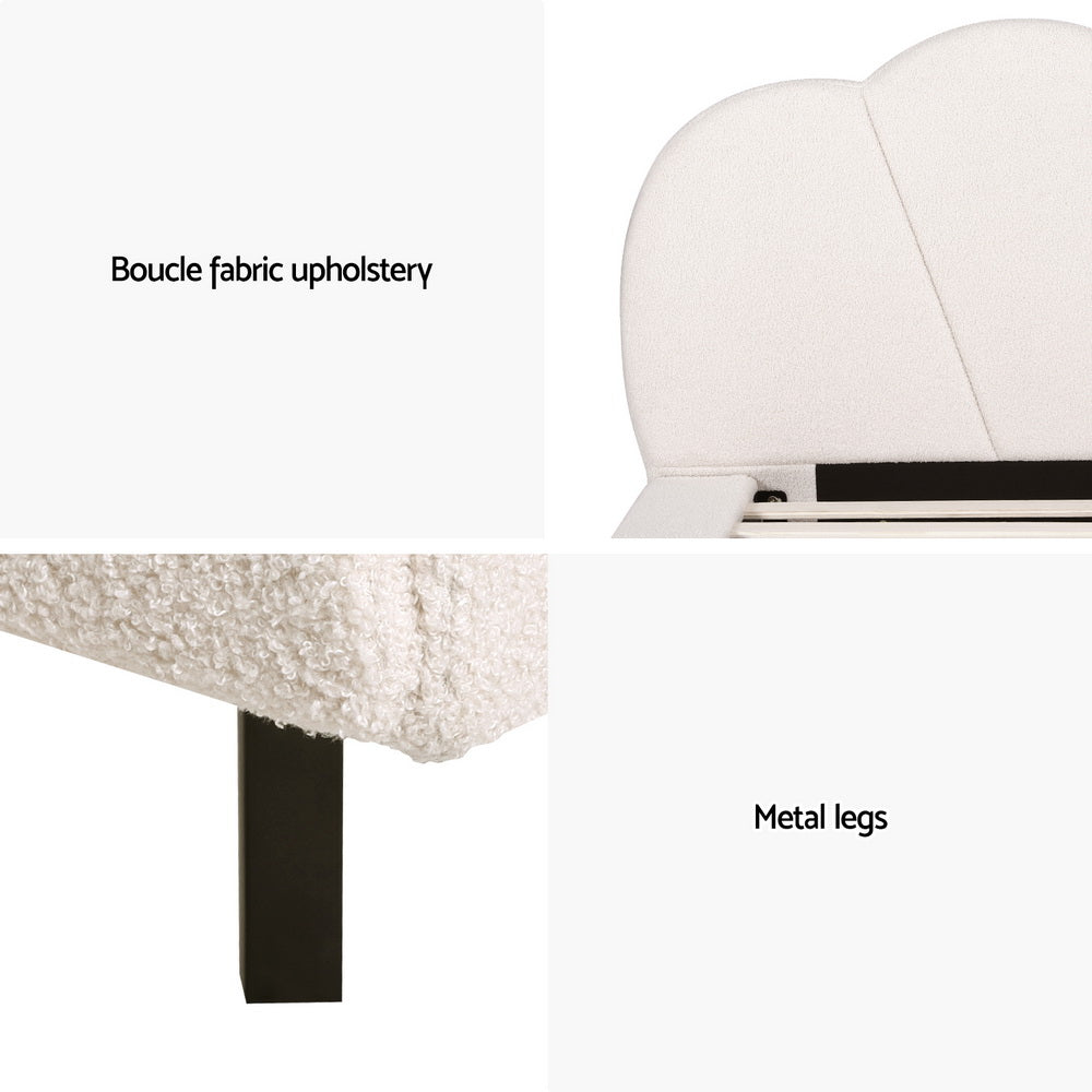 Marlook Bed Frame Queen Size Boucle Beige SASA