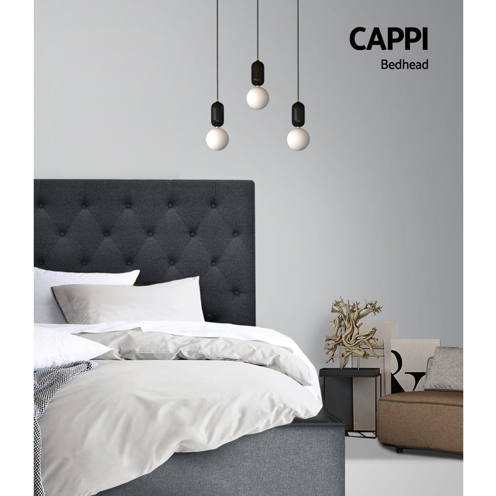 Marlook Bed Head Double Size Fabric - CAPPI Charcoal