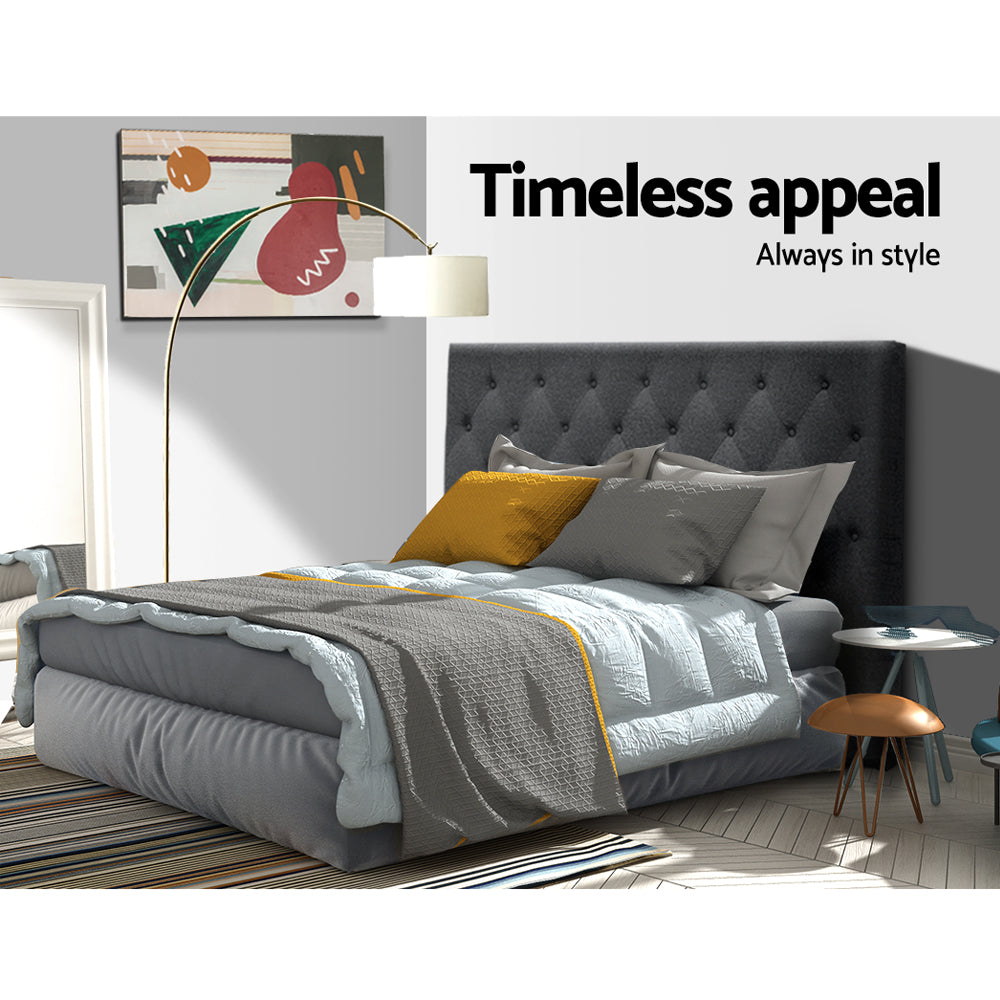 Marlook Bed Head Double Size Fabric - CAPPI Charcoal