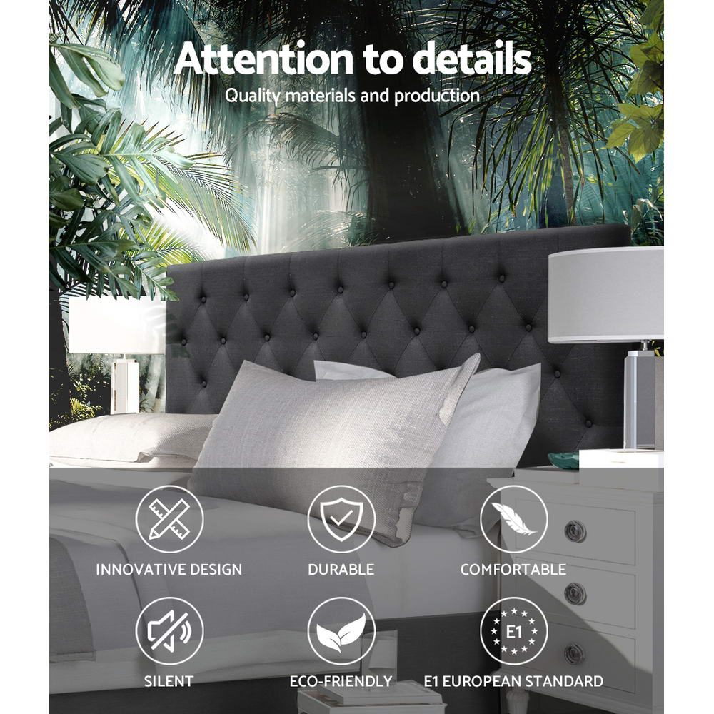 Marlook Bed Head King Size Fabric - CAPPI Charcoal