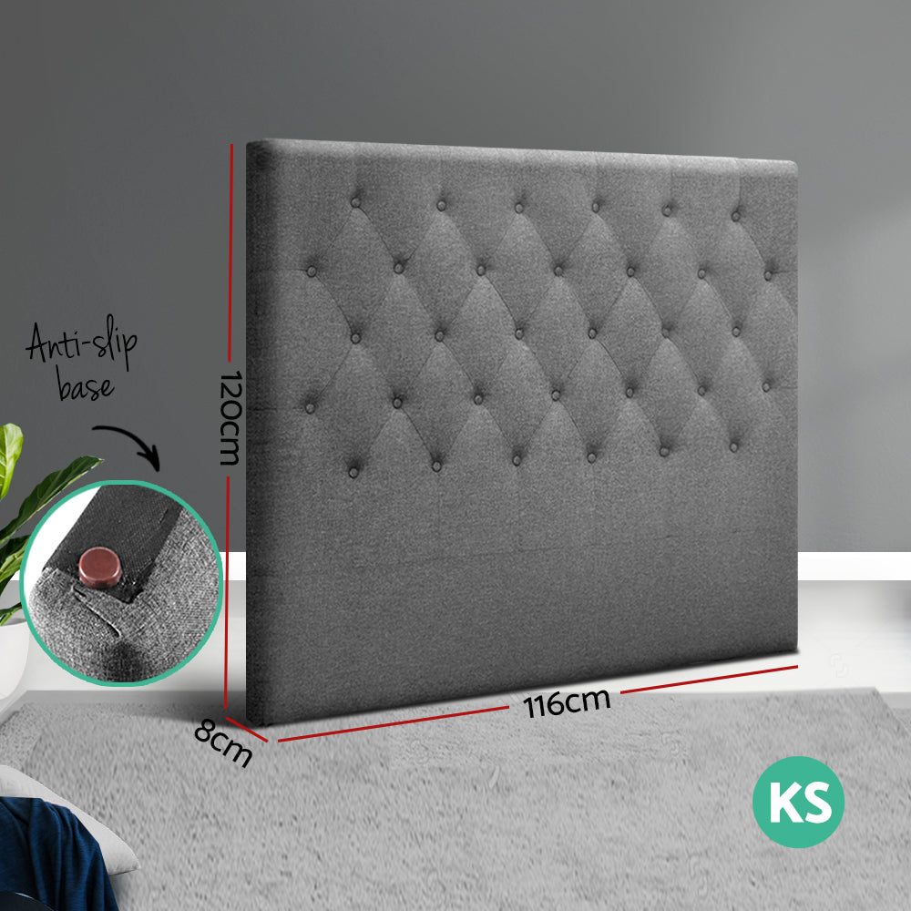 Marlook Bed Head King Single Size Fabric - CAPPI Grey