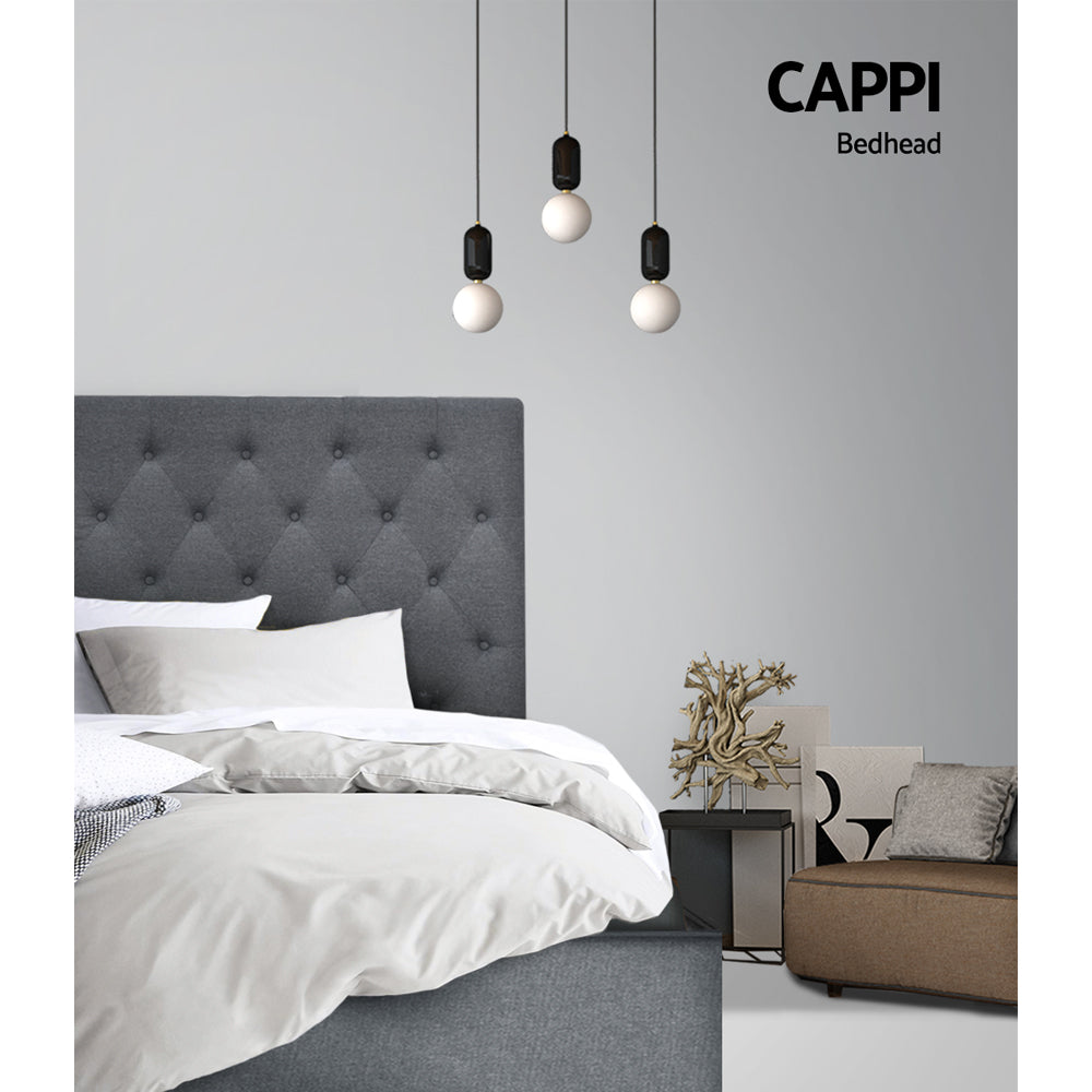 Marlook Bed Head King Single Size Fabric - CAPPI Grey