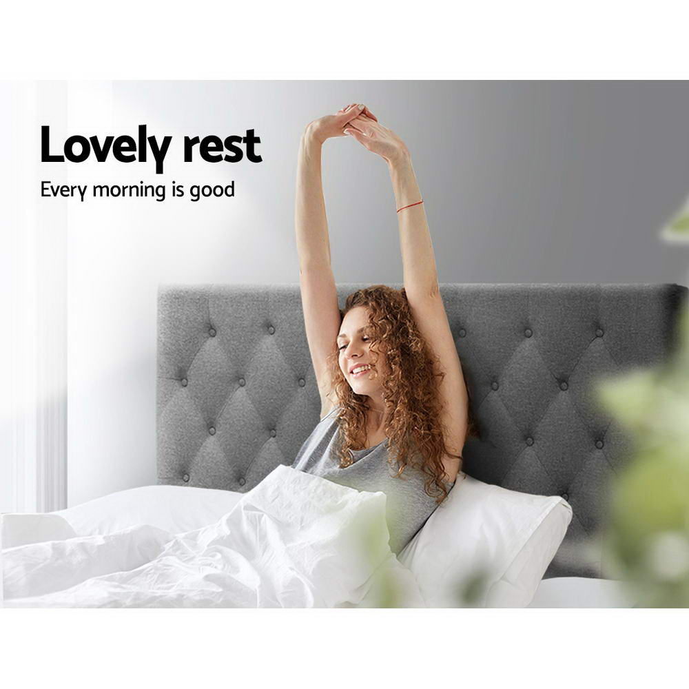 Marlook Bed Head Queen Size Fabric - CAPPI Grey