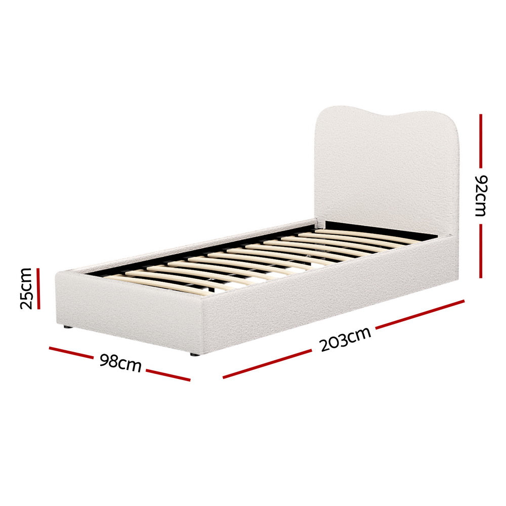 Marlook Bed Frame Single Size Boucle DARA