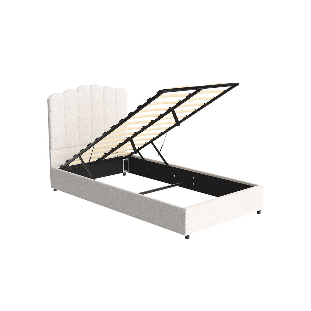 Marlook Bed Frame King Single Size Boucle FION
