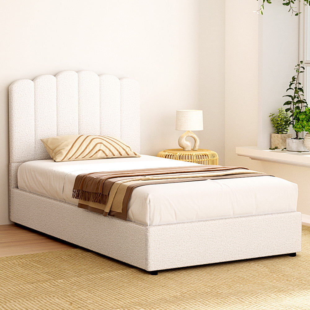 Marlook Bed Frame King Single Size Boucle FION