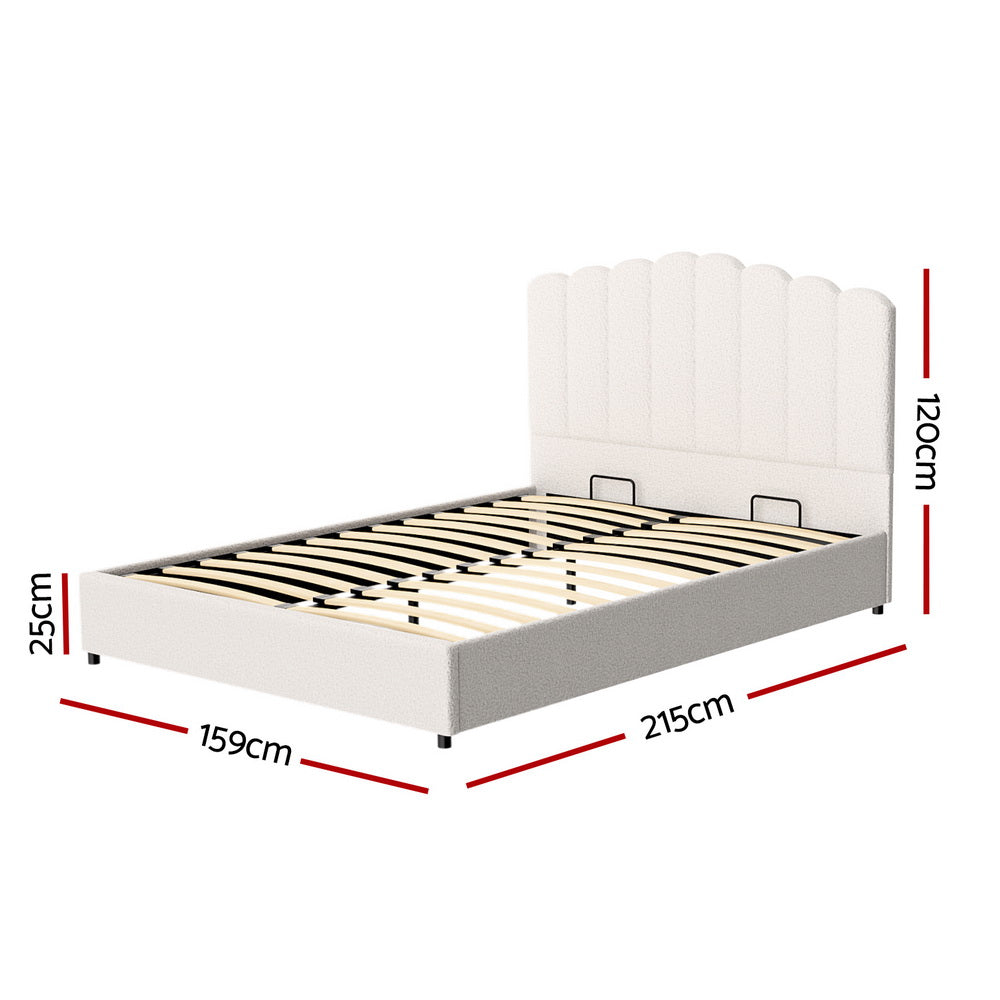 Marlook Bed Frame Queen Size Boucle FION
