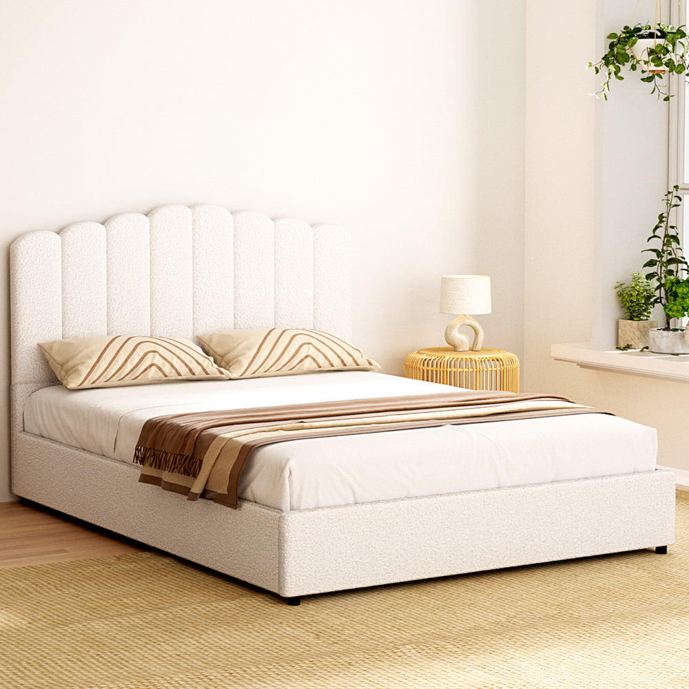 Marlook Bed Frame Queen Size Boucle FION