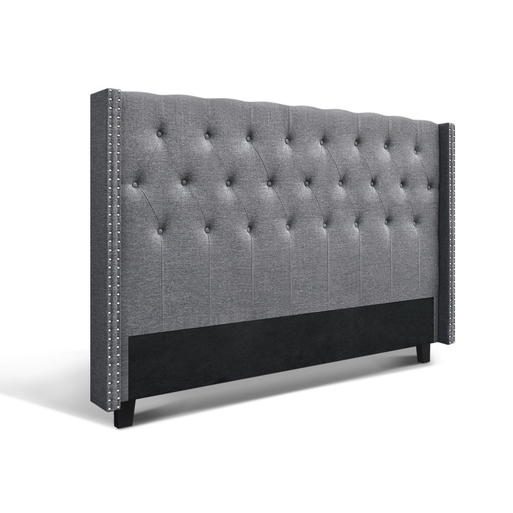 Marlook Bed Head King Size Fabric - LUCA Grey