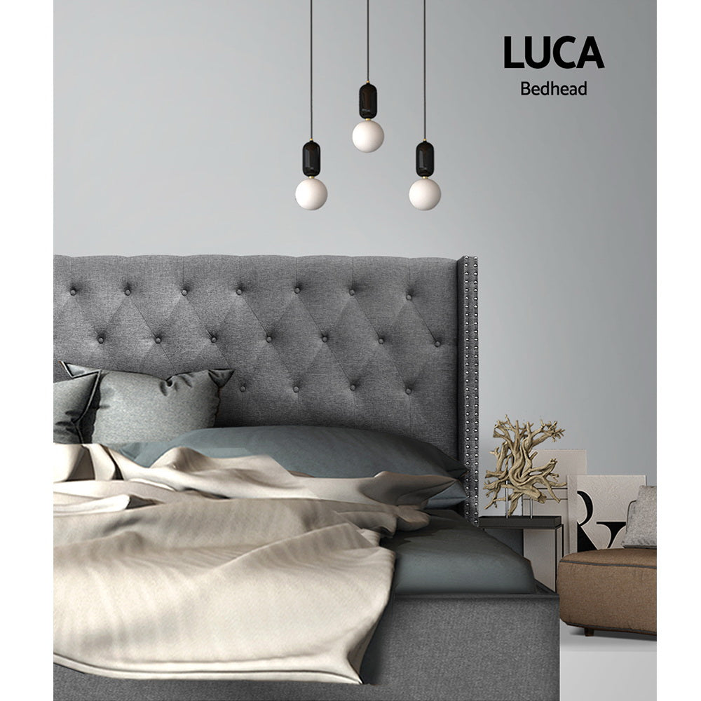 Marlook Bed Head King Size Fabric - LUCA Grey
