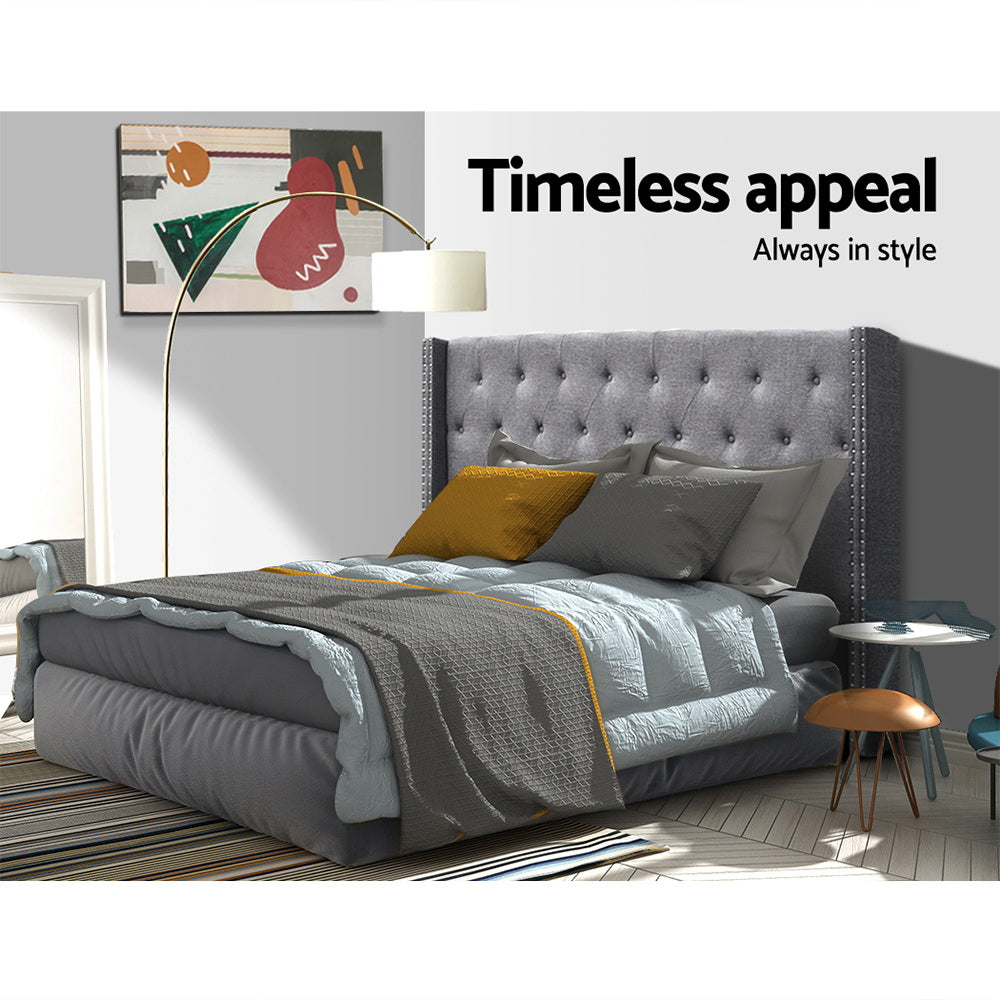 Marlook Bed Head King Size Fabric - LUCA Grey