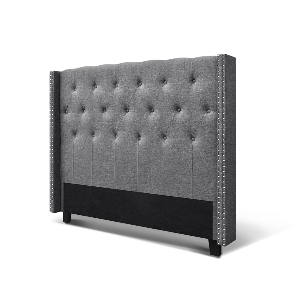 Marlook Bed Head Queen Size Fabric - LUCA Grey