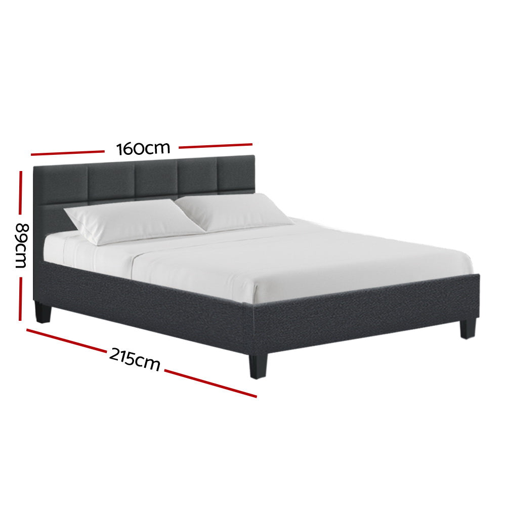 Marlook Bed Frame Queen Size Charcoal TINO