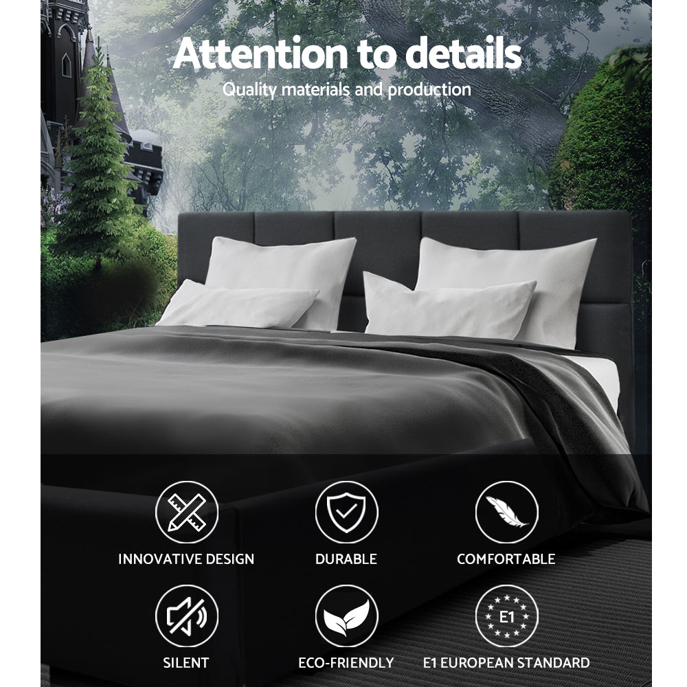 Marlook Bed Frame Queen Size Charcoal TINO