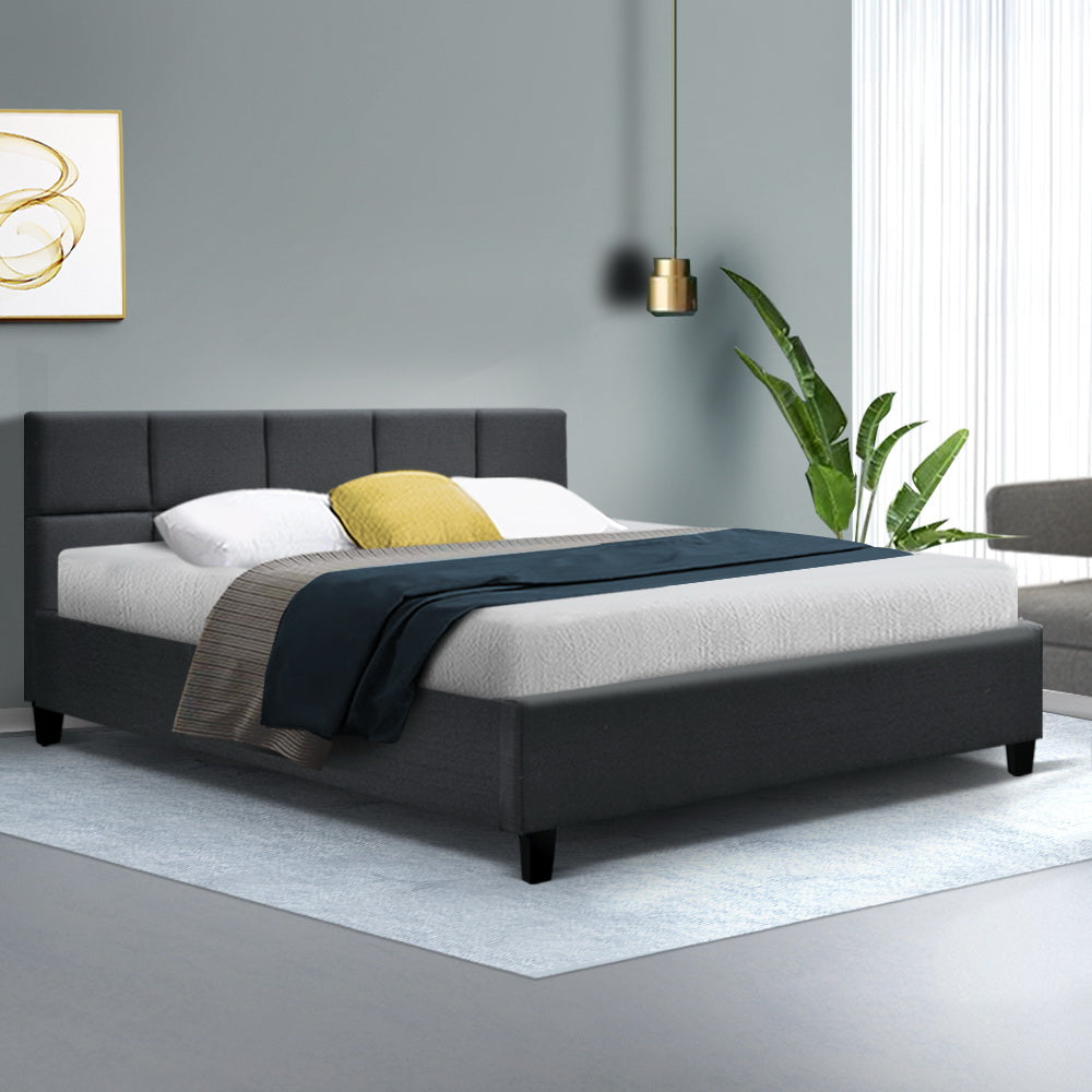 Marlook Bed Frame Queen Size Charcoal TINO