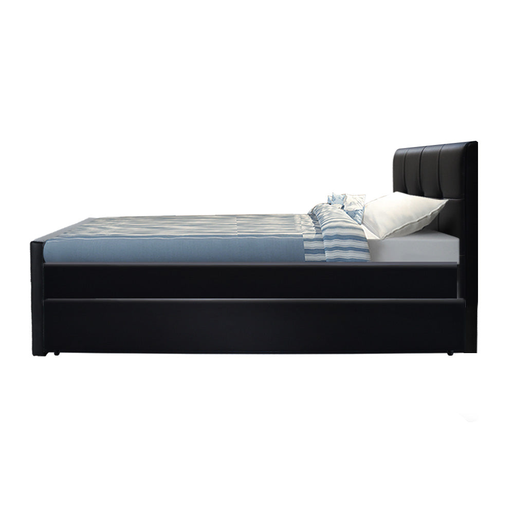 Marlook Bed Frame King Single Size Trundle Daybed Black