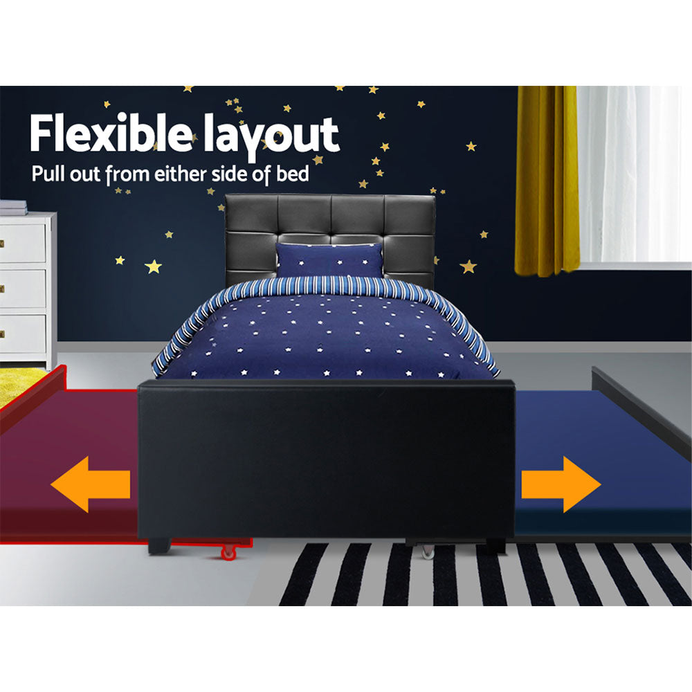 Marlook Bed Frame King Single Size Trundle Daybed Black