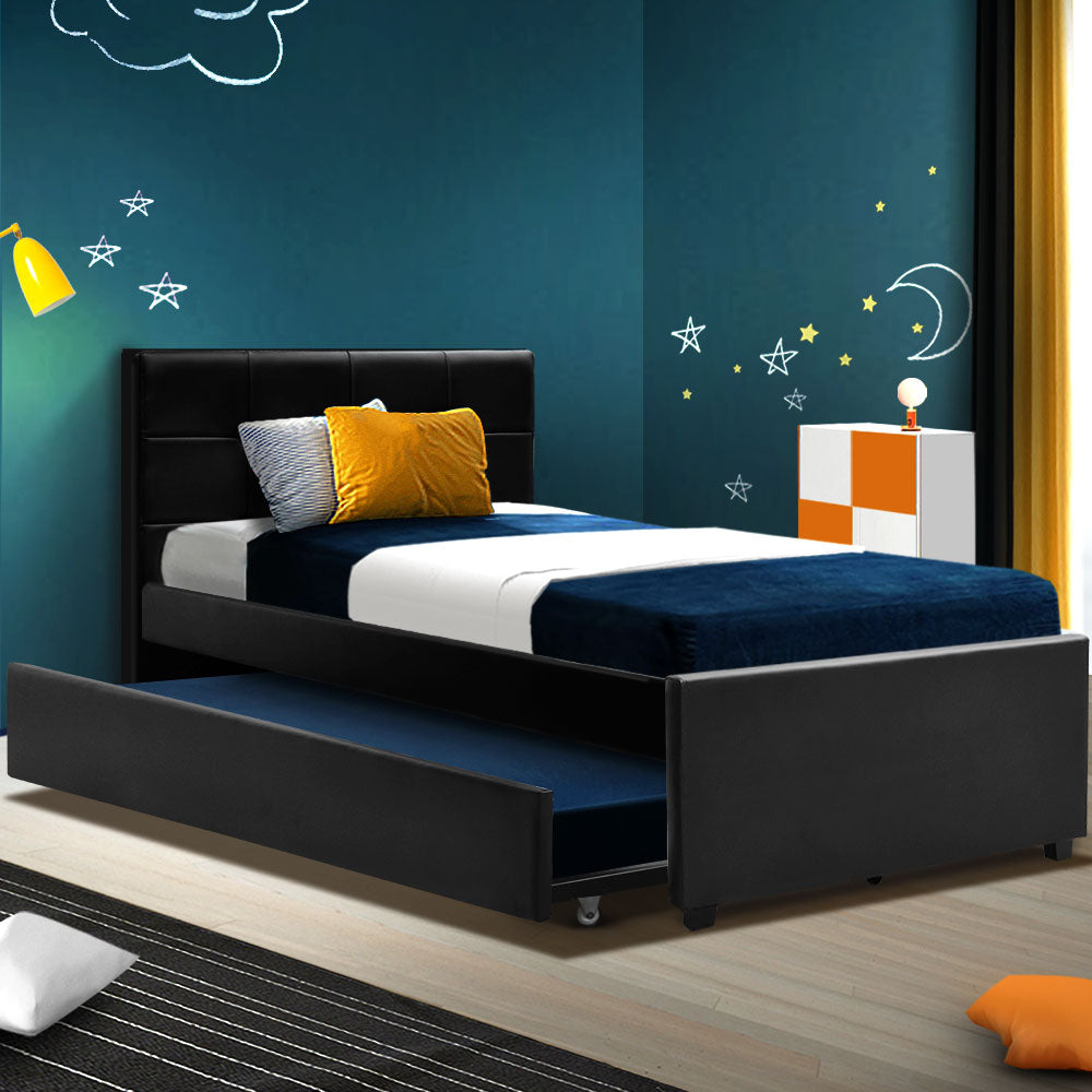 Marlook Bed Frame King Single Size Trundle Daybed Black