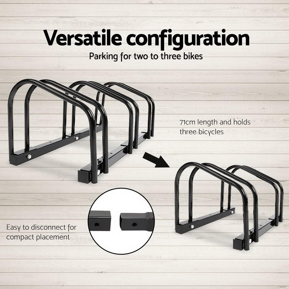 Marlook 3 Bike Stand Rack Bicycle Storage Floor Parking Holder Cycling Black