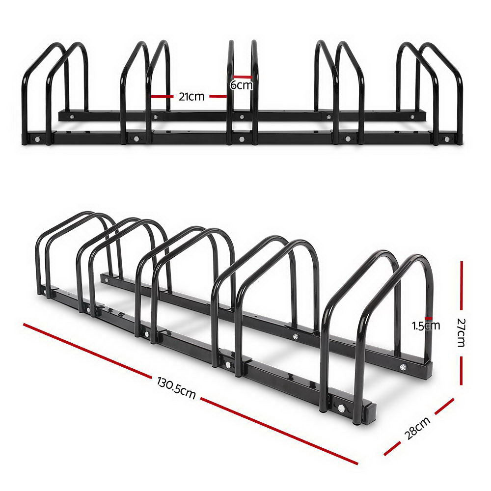Marlook 5 Bike Stand Rack Bicycle Storage Floor Parking Holder Cycling Black