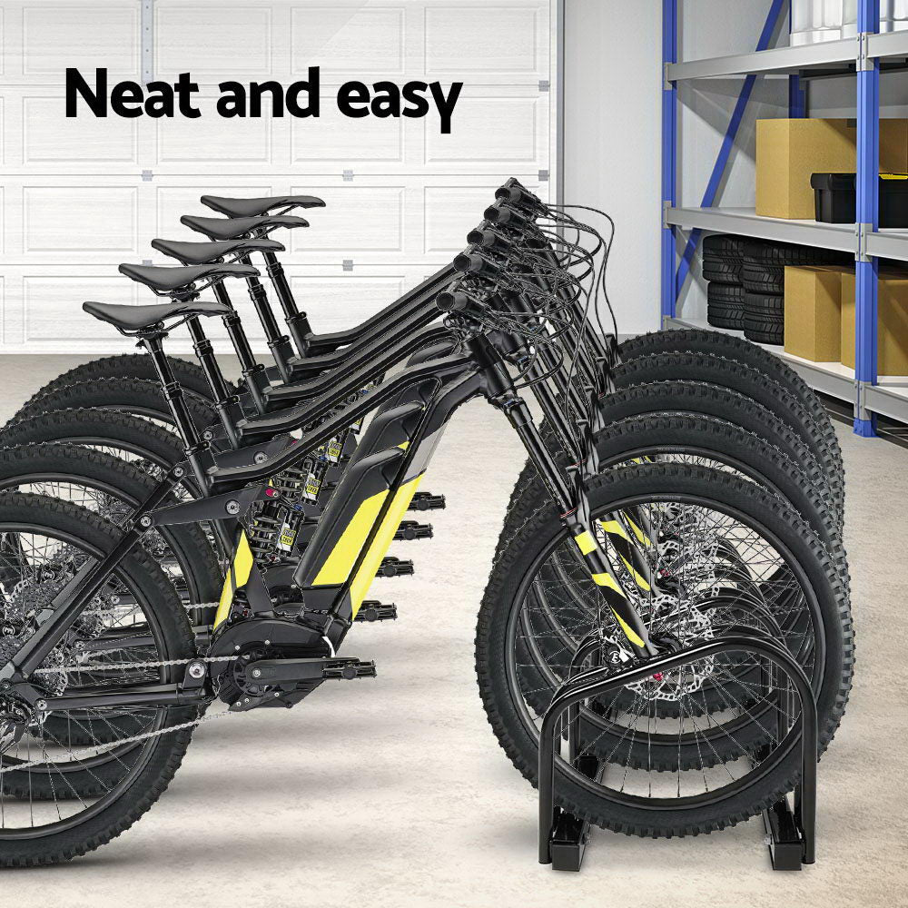 Marlook 5 Bike Stand Rack Bicycle Storage Floor Parking Holder Cycling Black