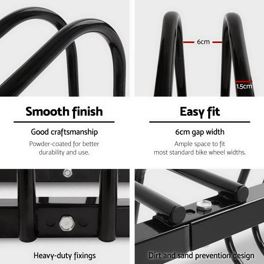 Marlook 5 Bike Stand Rack Bicycle Storage Floor Parking Holder Cycling Black