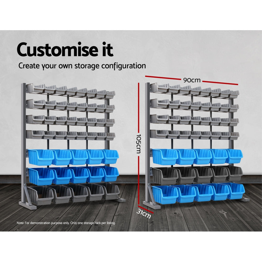 Marlook 47 Storage Bin Rack Wall Mounted Steel Stand