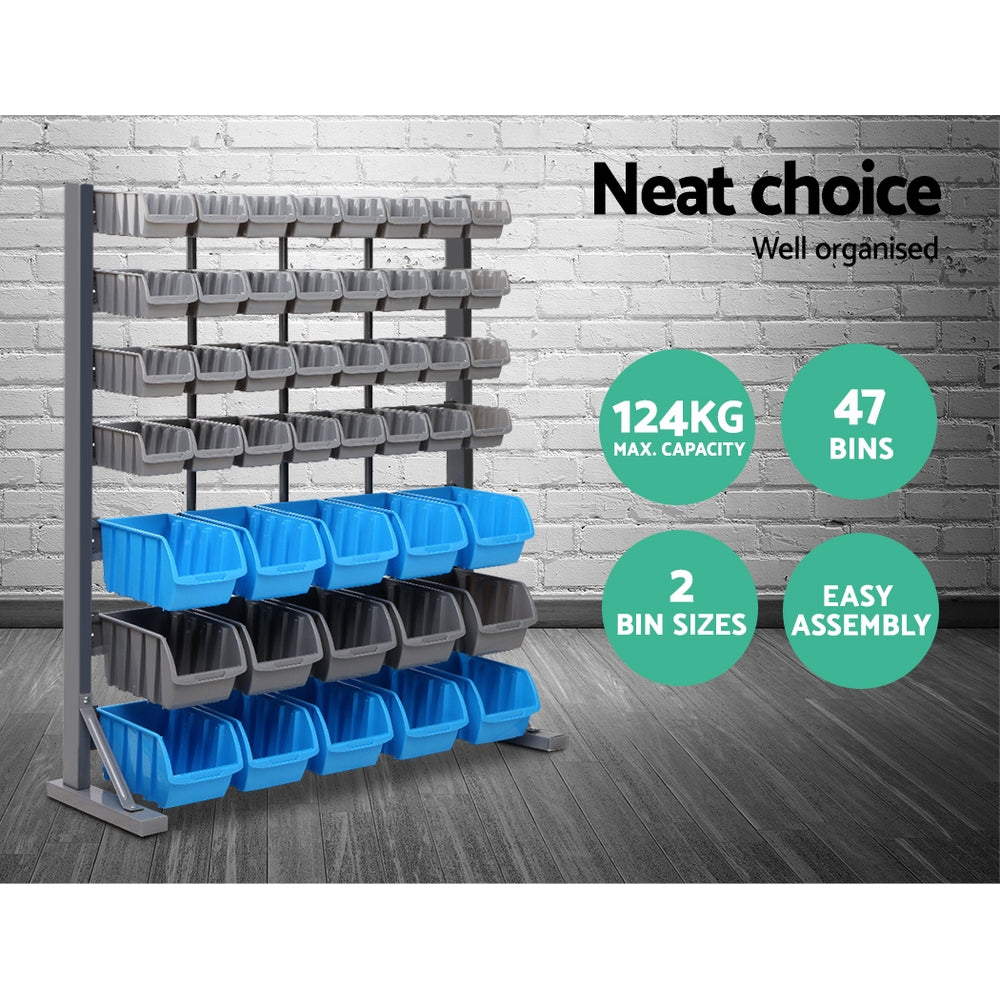 Marlook 47 Storage Bin Rack Wall Mounted Steel Stand