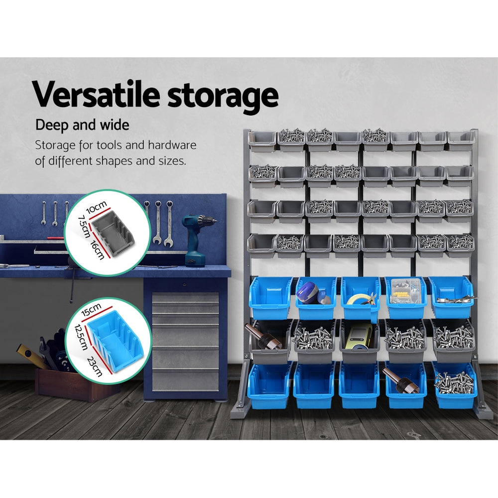 Marlook 47 Storage Bin Rack Wall Mounted Steel Stand