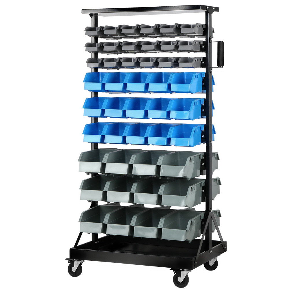 Marlook 90 Storage Bin Rack Stand Double-sided Wheels